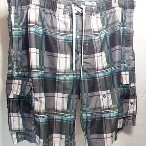 Kami Surf Men's Size XL Striped Swim‎ Trunks with Mesh Lining